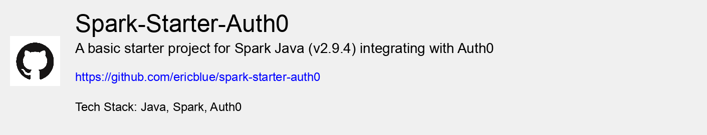 Spark-Starter-Auth0